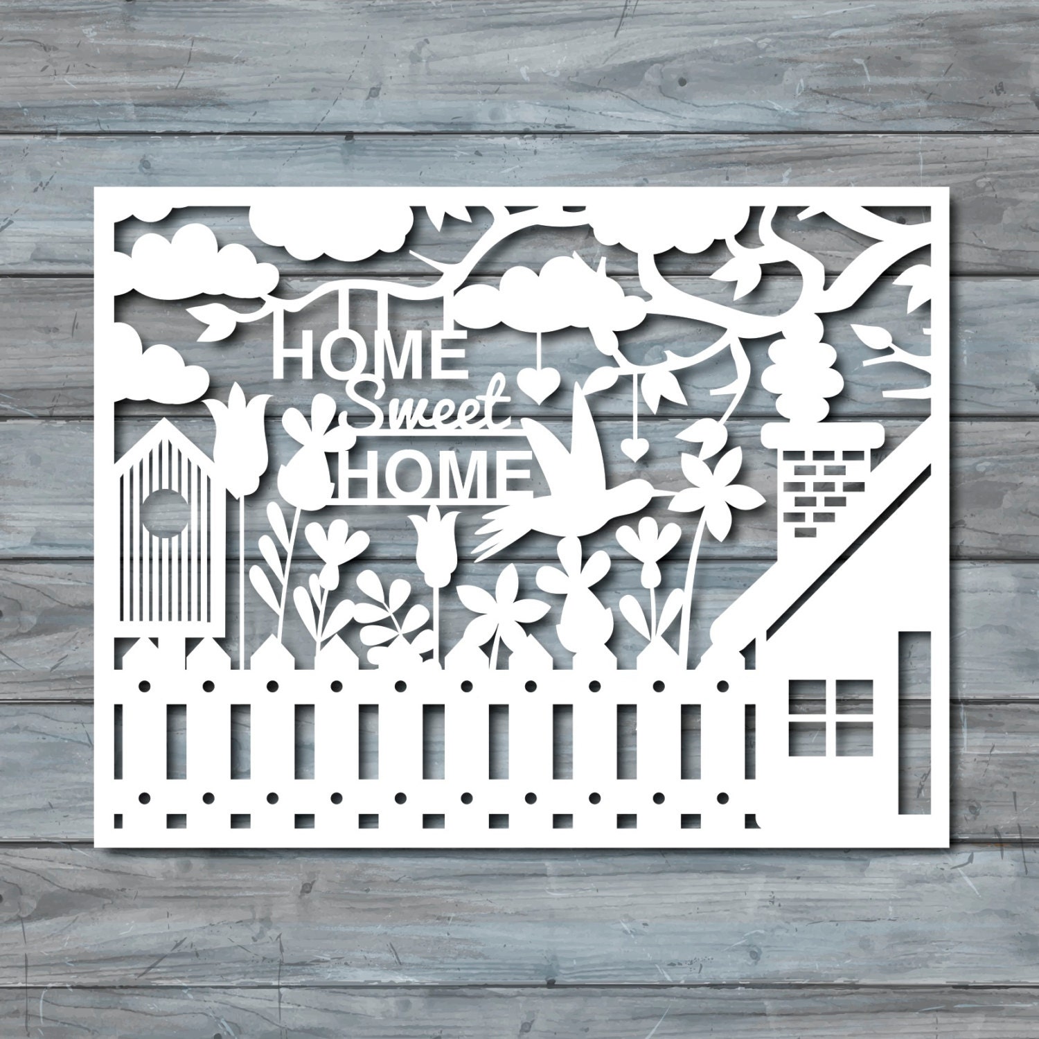 Download Home Sweet Home Paper cut Template PDF Printable by Zavyanne8