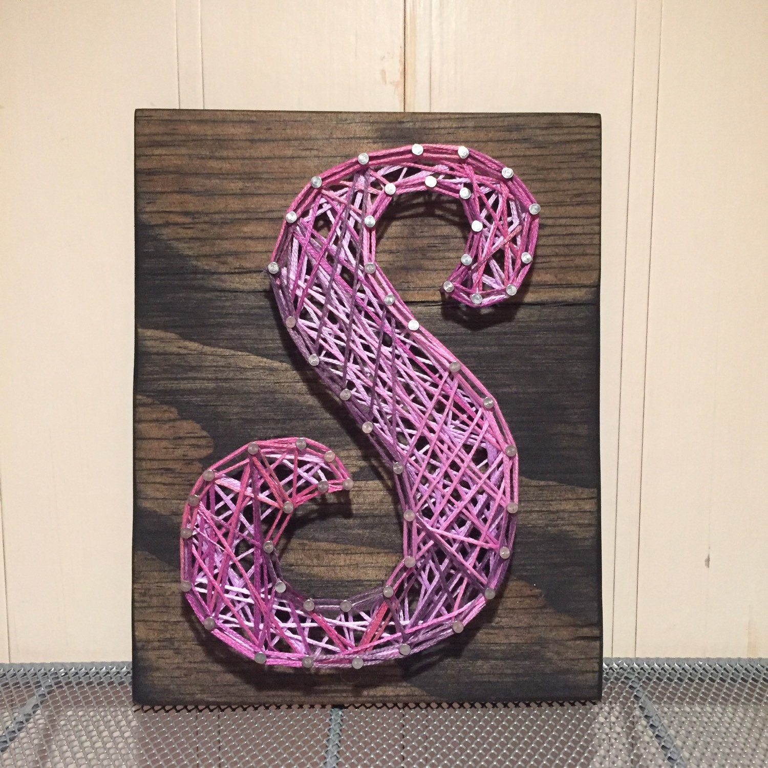 MADE TO ORDER Script Initials String Art by StringsbySamantha