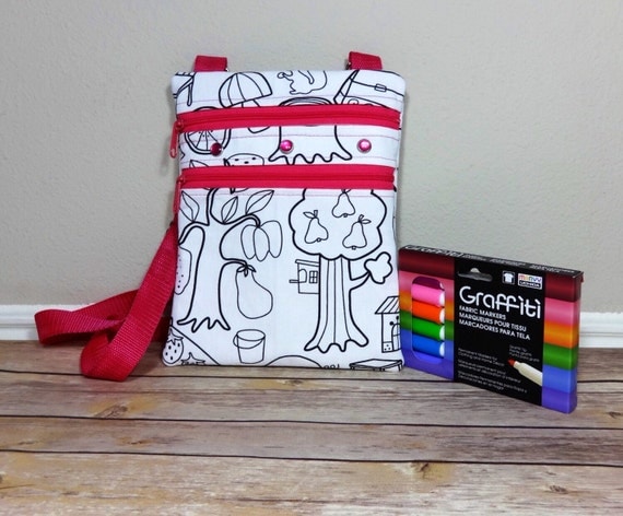 Color Me Bag Messenger Bag Coloring Bag Kids Messenger