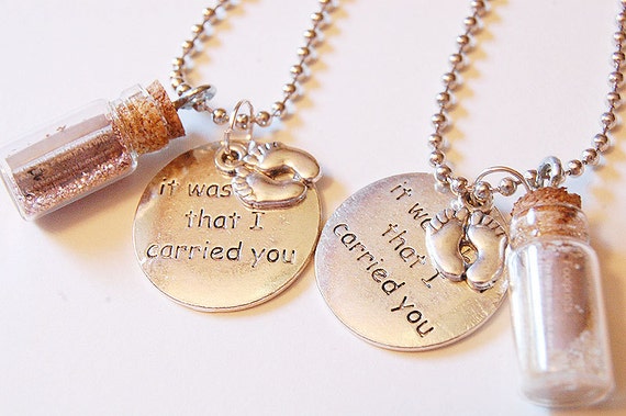 Footprints in the sand necklace amazing grace scripture