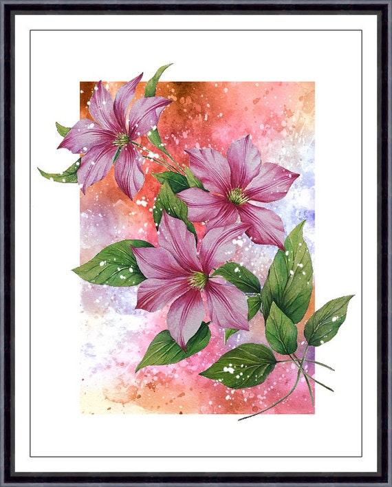Flower Watercolor Painting - Floral  Art Print  - Watercolor Flower Watercolor Painting Flower Painting Floral Art