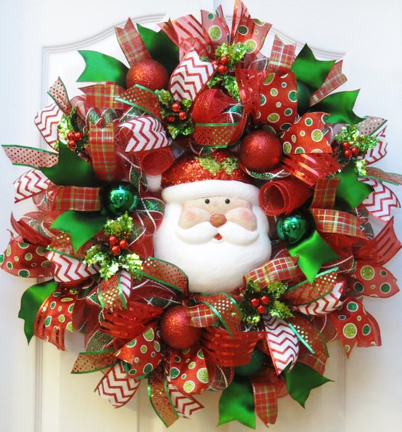 Santa Claus Wreath Christmas Wreath Santa Wreath Christmas