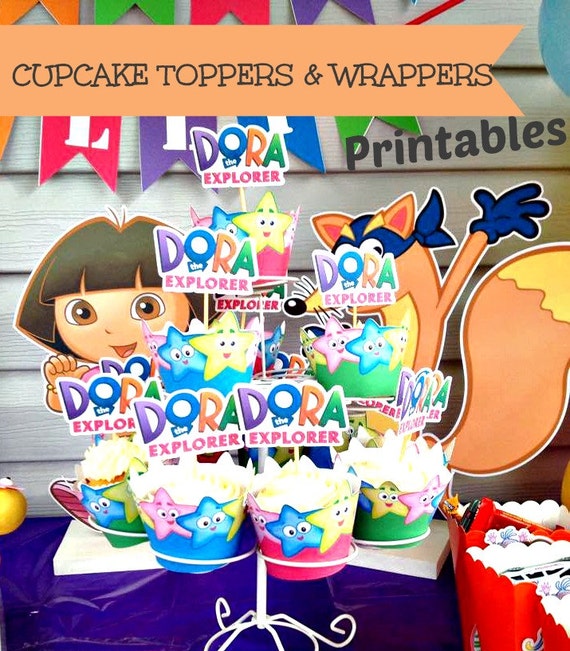 Dora the Explorer Cupcake Toppers &amp; Wrappers Digital