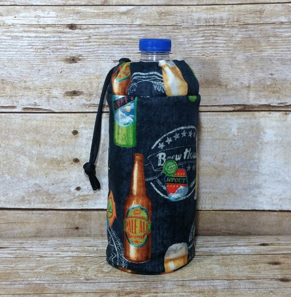 Beer Insulated Water Bottle Holder Water by twstitchanddesign