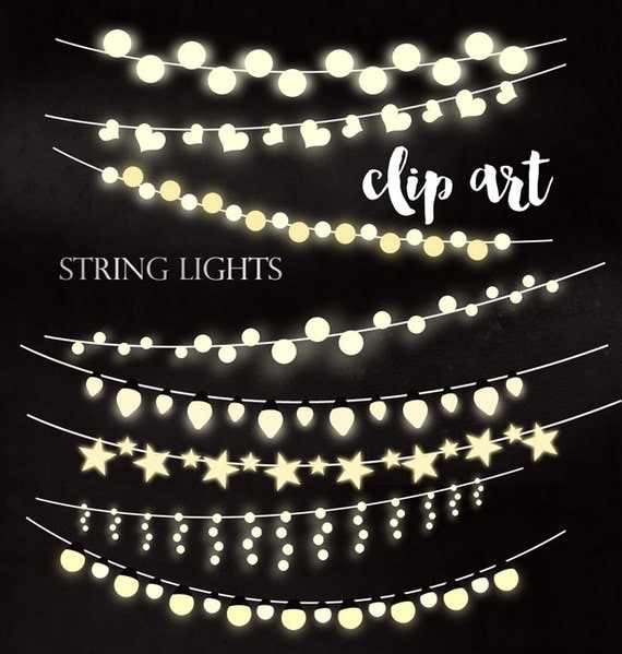 INSTANT DOWNLOAD Printable Digital Clip Art String Lights
