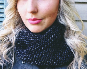 Charcoal Grey Merino Infinity Scarf