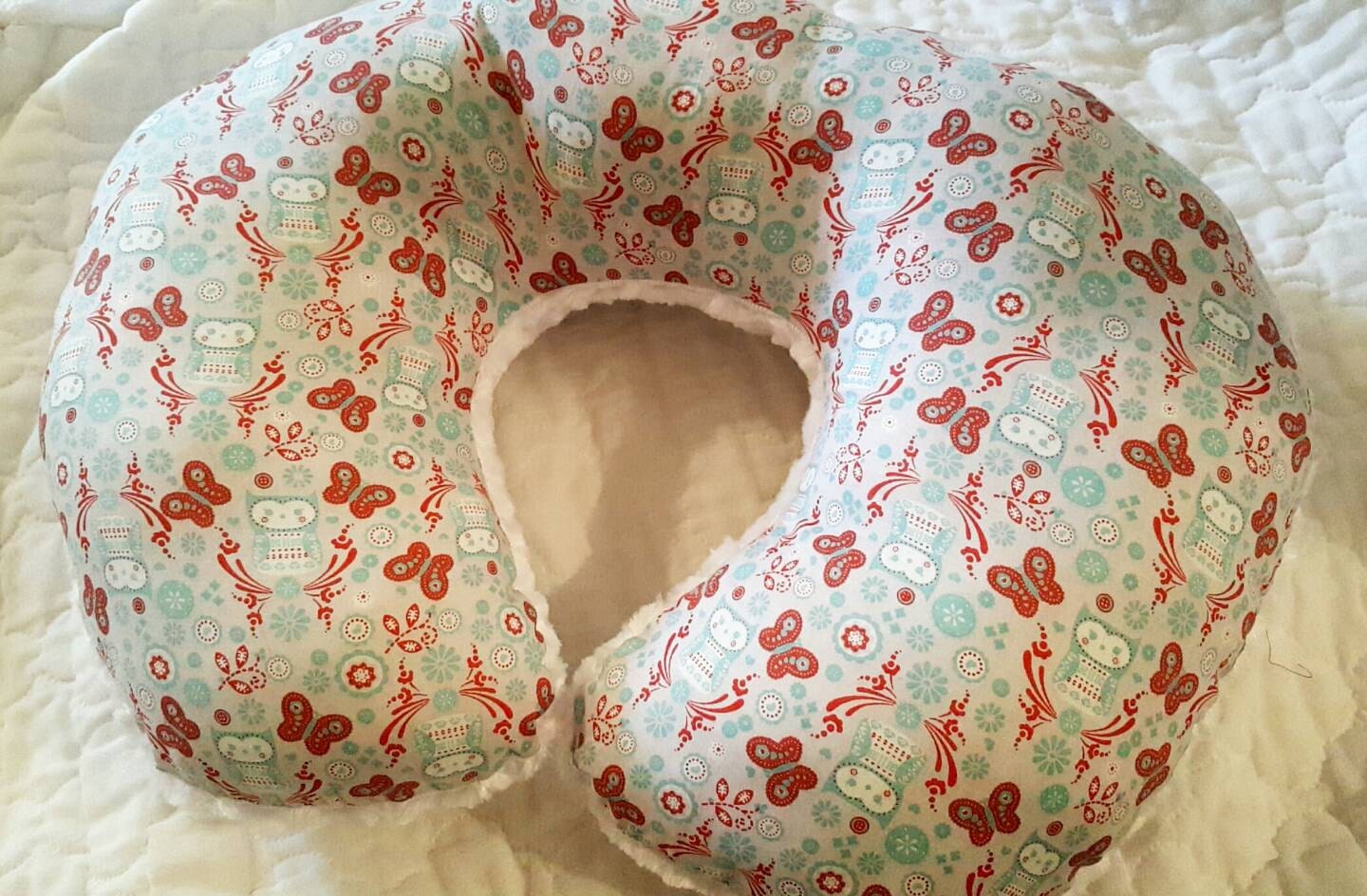 Baby Girl Custom Boppy PILLOW Paisley Pillow White Minky