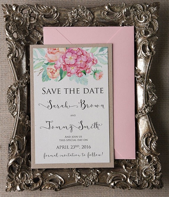 Save The Date Cards (20), Floral Save the Date, Rustic Save the Date, Watercolor Save the Date, Wedding Save the Date, 