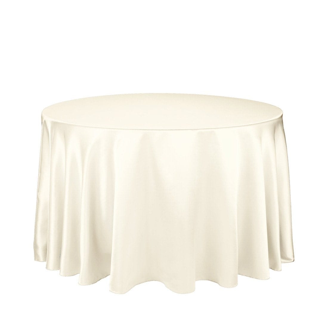 108 inch Ivory Round Tablecloth Satin Wedding Table Cloths