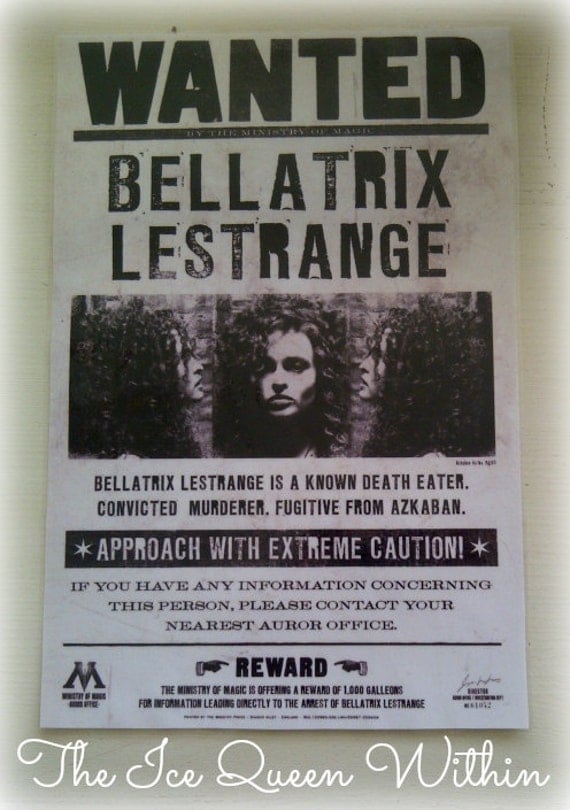 Harry Potter Bellatrix Lestrange Wanted by TheIceQueenWithin