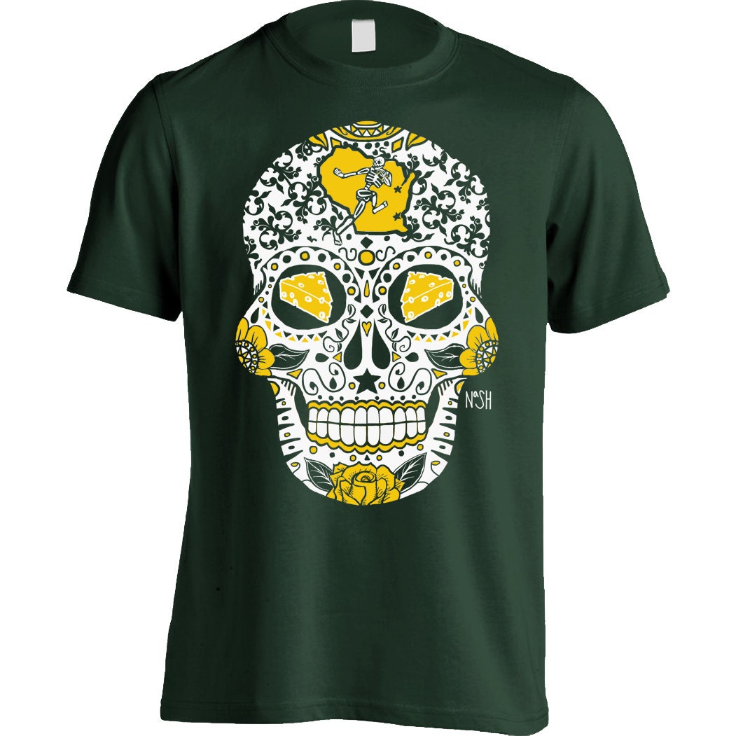 Packers Sugar Skull Mens by AFApparel on Etsy
