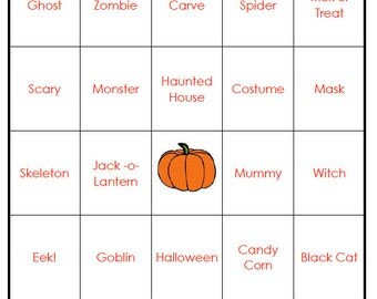 Halloween Bingo Cards (digital file) 40 Cards