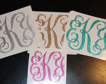 Glitter Vine Monogram Decal