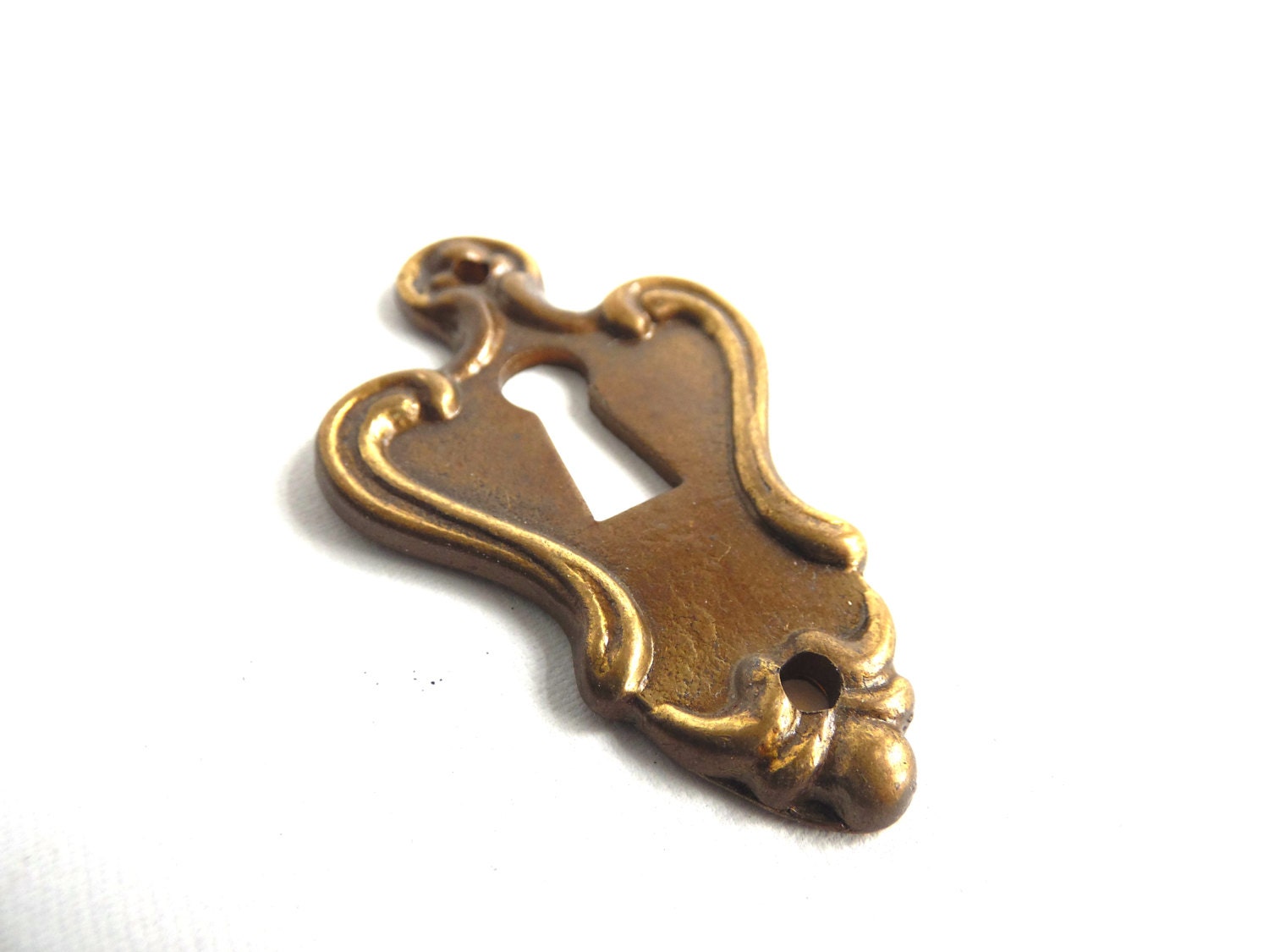 1 ONE Solid Brass Keyhole plate / cover / escutcheon / key