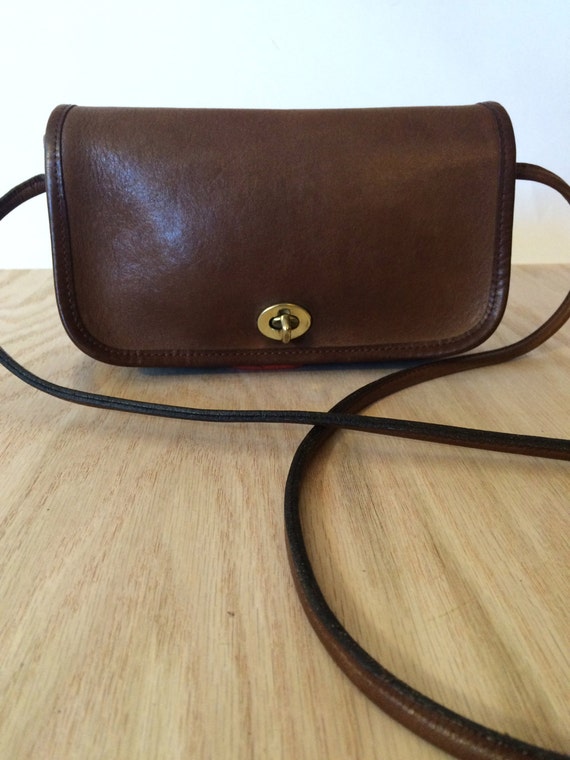 Vintage Brown Leather Coach Purse Small Cross Body Bag