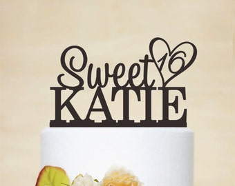 Custom Cake Topper With Any Name And Age,Sweet 16 Cake Topper,Personalized Cake Topper,Birthday Cake Topper A041