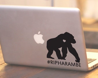 SUMMER SALE! RIP Harambe Gorilla sticker gorilla decal chimp monkey decal Car Laptop Vinyl Decal Sticker