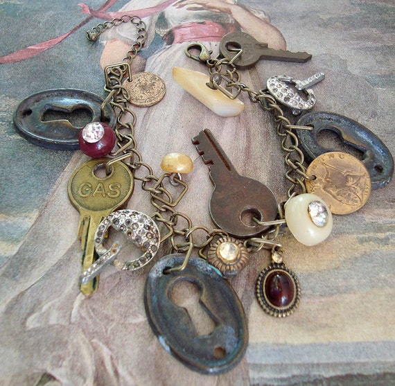 Handmade Junk Jewelry Chunky Recycled Charm by AdasLeftOverLove