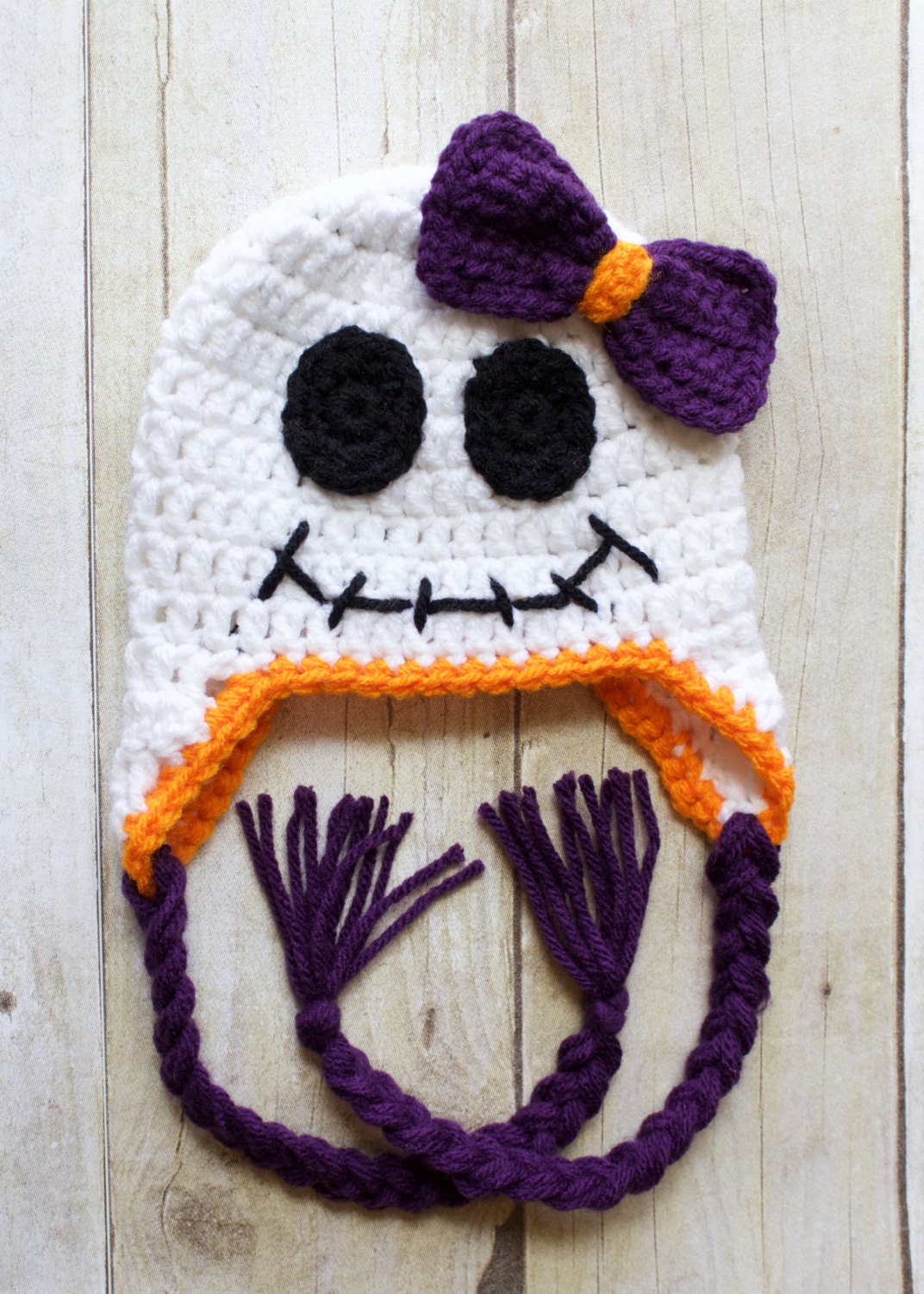 Crochet Halloween Hat/ Crochet Ghost Hat /Baby Girl by LoopyFibers