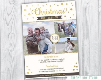 christmas mini template / christmas mini session template / christmas mini session / christmas mini / gold christmas mini session template