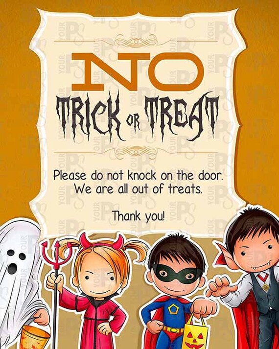 Items similar to Halloween Sign, Halloween, Door Sign, Wall Sign, Out of Candy, Do Not Knock, Go ...