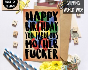 Unique crude birthday card related items | Etsy