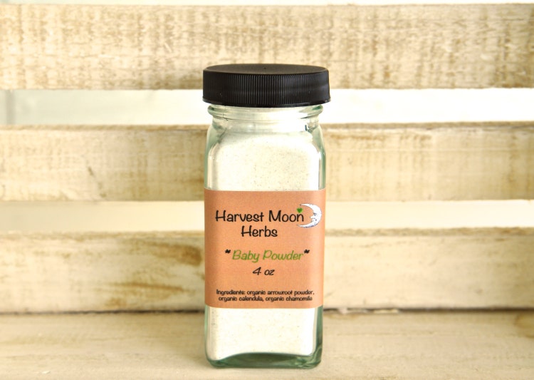 Baby Powder Diaper Rash Body Powder Talc by HarvestMoonHerbsCo