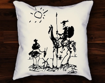 Pablo Picasso Don Quixote Pillow Cover- Leonardo Da Vinci, Van Gogh, Rembrandt Dali, Monet, Cool Gift!