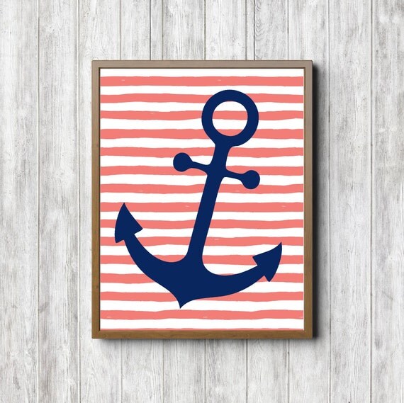 Anchor Printable Kids Room   Nursery Wall Art Nautical Wall