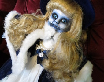 OOAK-Gothic-Zombie-Undead-Vampire-Creepy-Hand-Painted-Porcelain-Doll-Victoria