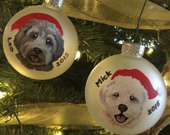 Custom Dog Ornament (2.75") - Hand Painted Christmas Ornament