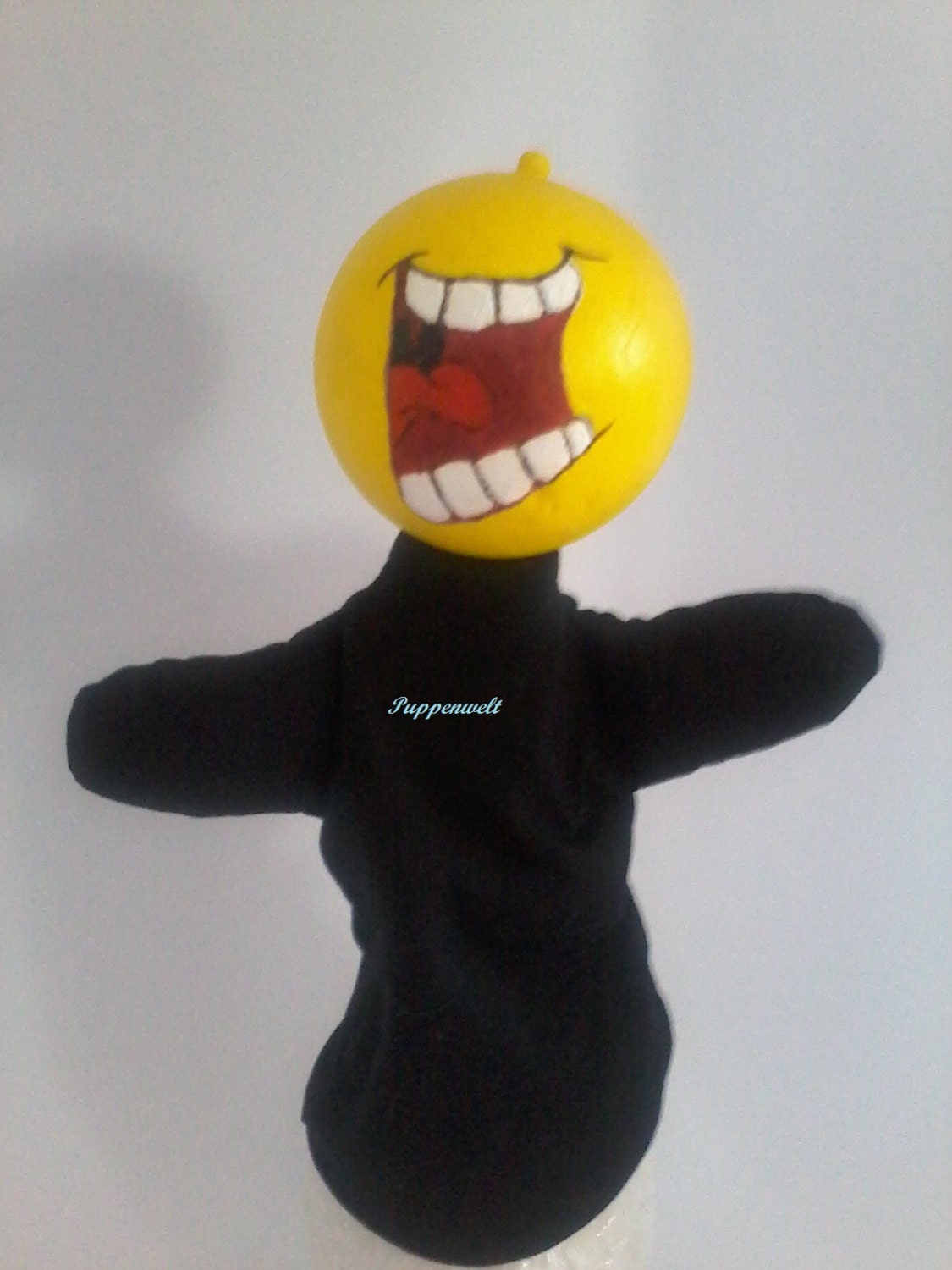 Emoji handmade cracking up laughing hand puppet