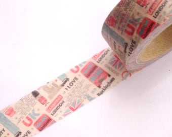 UK washi tape, London bus, Big ben, Masking tape, Japanese stationery Kawaii washi tape Wide paper tape, UK guards tape, England tape, Heiko
