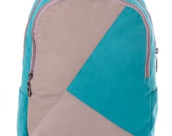 pink and turquoise backpack