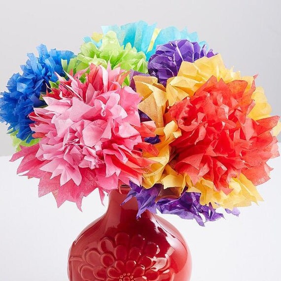 DIY Paper Tissue flowers templates & tutorial PDF Quick