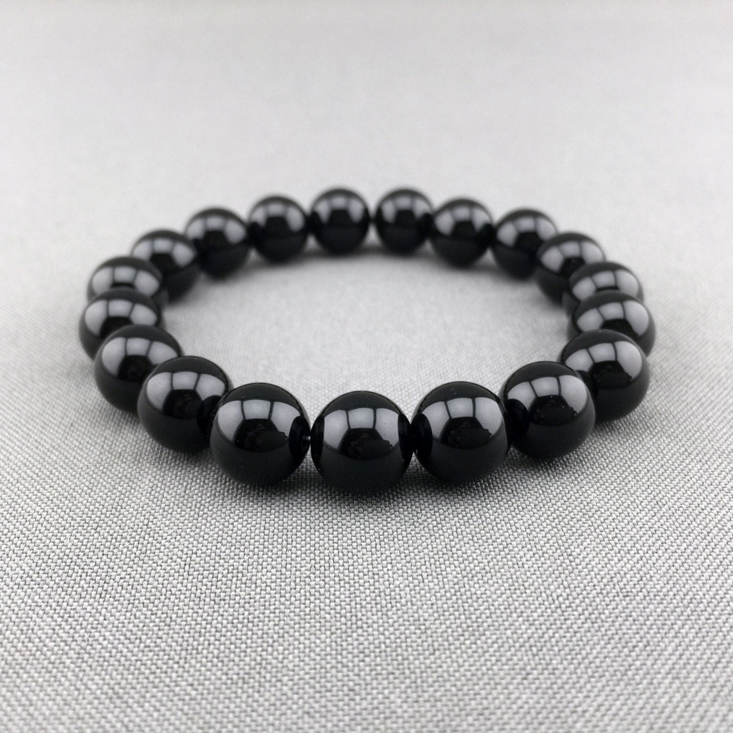 Genuine Onyx Bracelet Black Bracelet Womens or Mens by FoxyOasis