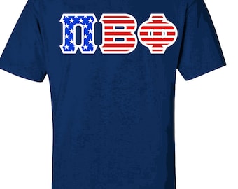 Pi Beta Phi Greek Letter American Flag Tee