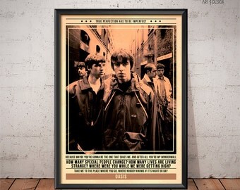 Oasis Poster - Quote Retro Music Poster - Music Print, Wall Art