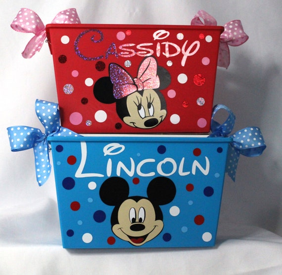 Minnie Mouse Basket Personalized Storage container, Toy basket, Pail