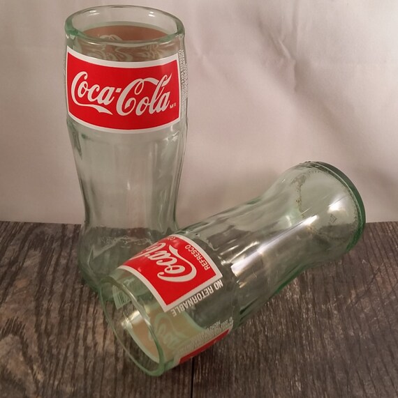 Mexican CocaCola Coke Soda Bottle Drinking Glass Set of 2
