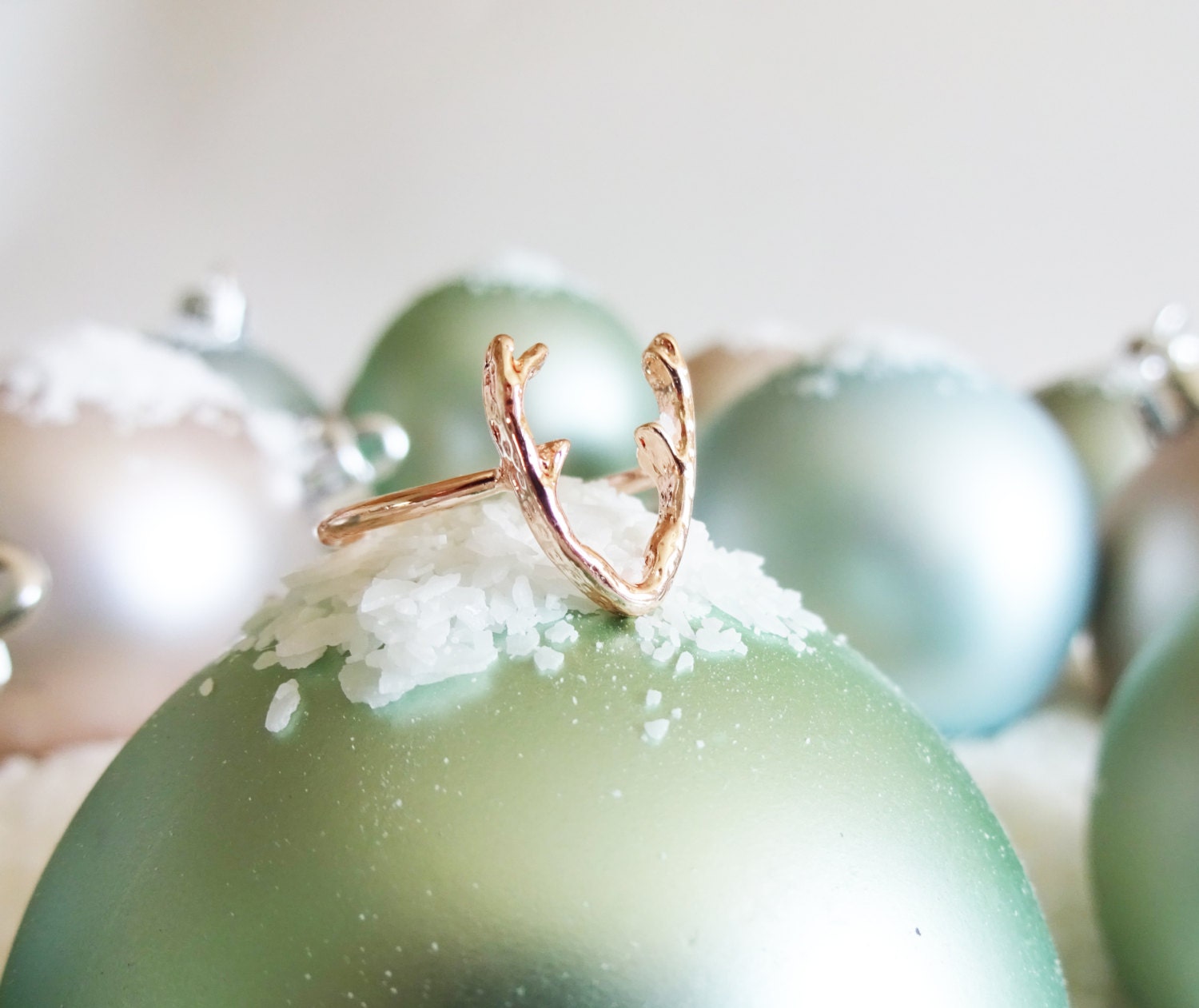 Rose Gold Deer Antler Ring Images