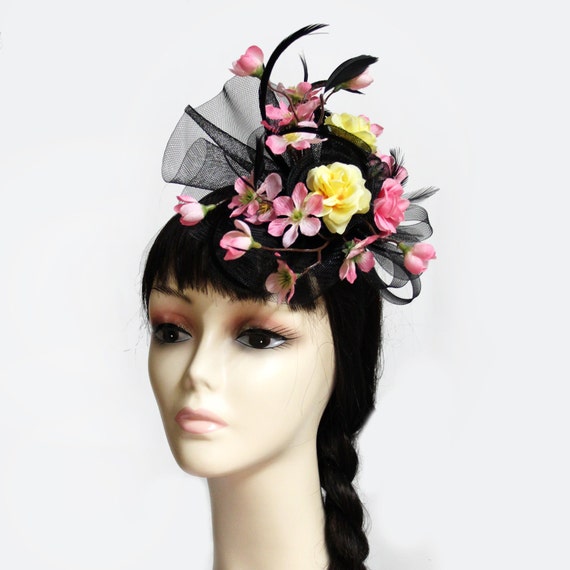 Cherry Blossom Flower Headband Fascinator Church Hat