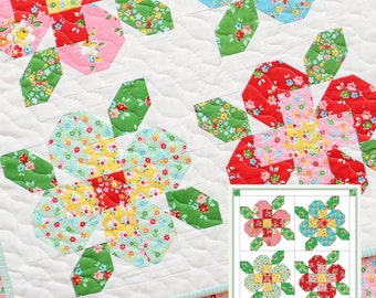 PDF Quilt Pattern Flower Garden by ellisandhiggs on Etsy