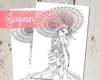 Hard Copy Coloring book JAPAN Coloring book by Monacoloring