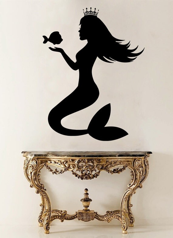 Mermaid Vinyl Sticker Mermaid Wall Decal Nautical Vinyl Decals
