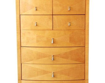 SOLD - Baker Furniture Satinwood Highboy Dresser