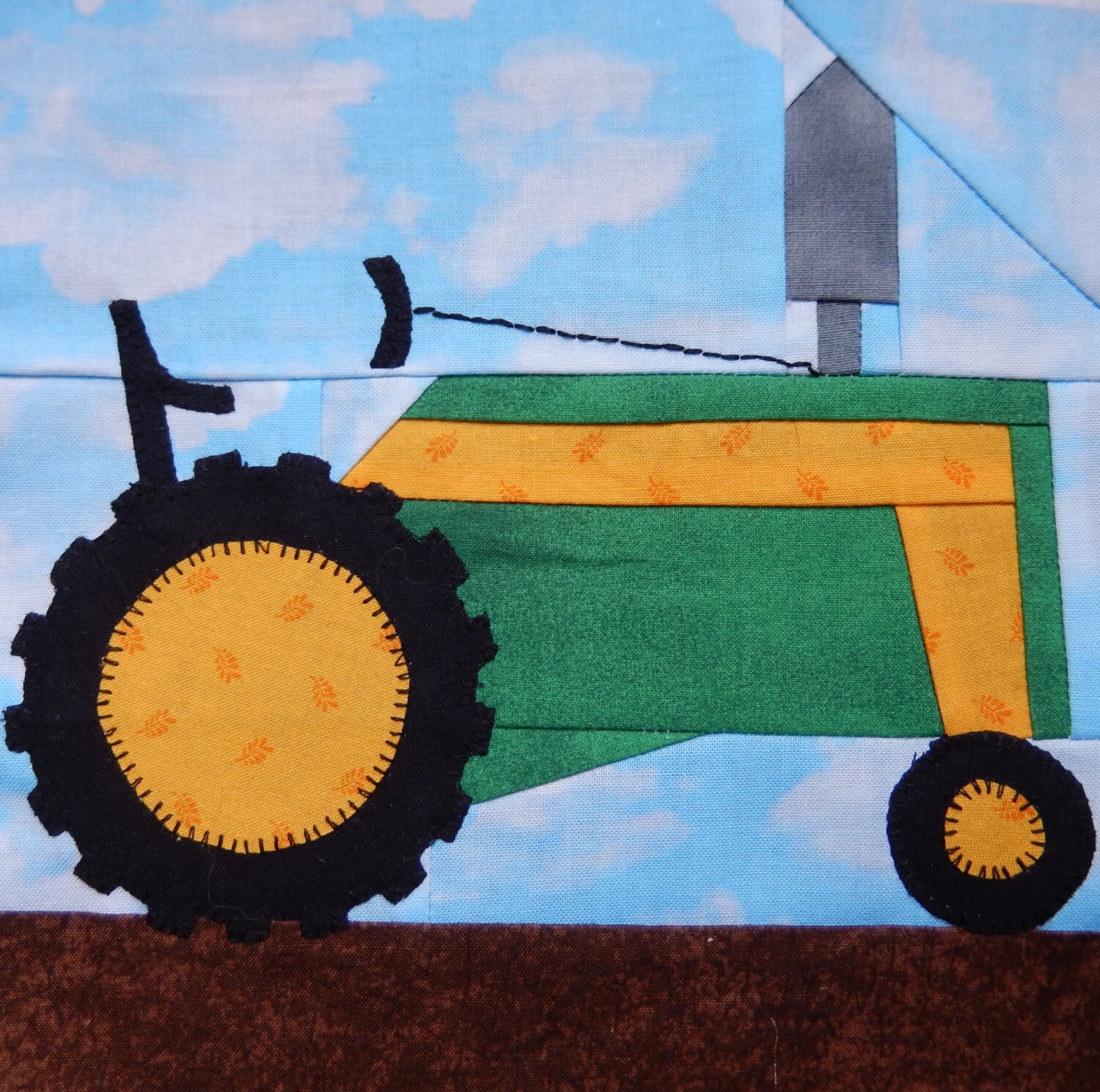 Tractor paper pieced PDF vehicle pattern farm equipment
