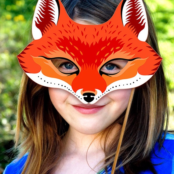 Red Fox Mask Printable Animal Masks Paper Mask by LMEprintables