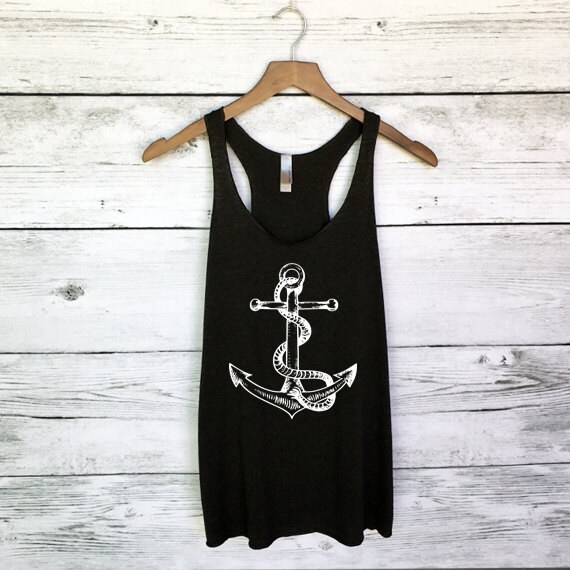 Anchor Tank Top for Women Ocean Shirts Boating Tank by plumusa