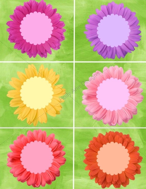 flower themed LABELS editable printable labels orange red